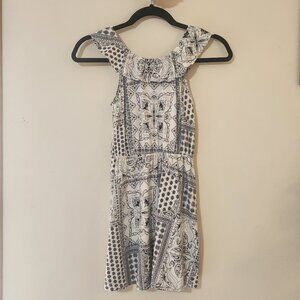 Children’s Place Girls M 7/8 Navy Blue Paisley Print Ruffle Dress